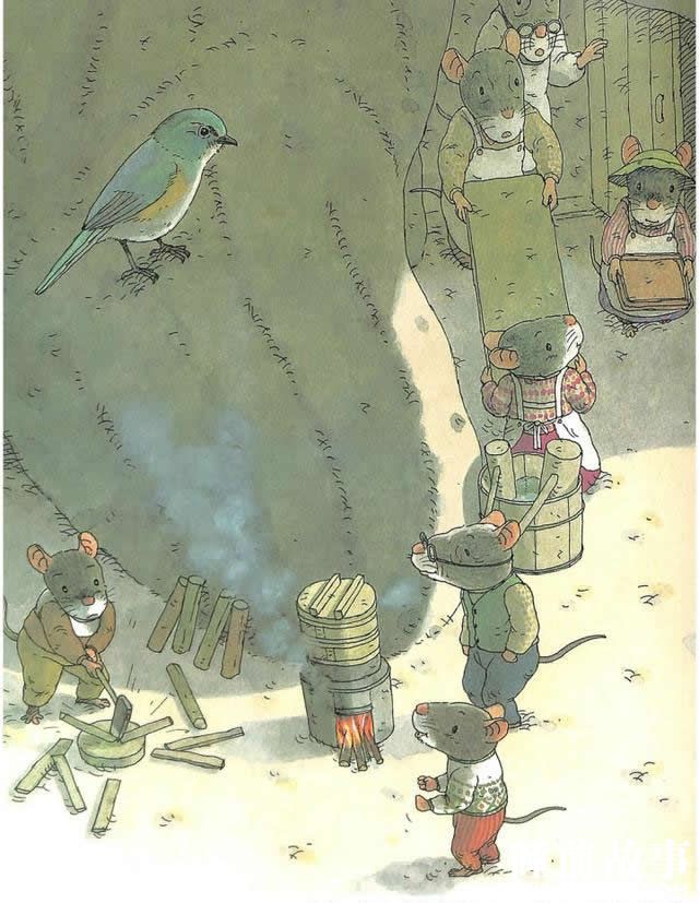 绘本故事《十四只老鼠捣年糕》